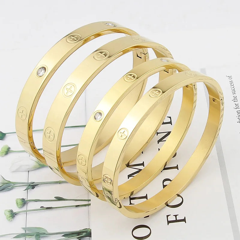 KH Imperial Nail Bracelets & Bangles For Women Luxury Brand Jewelry Stainless Steel Screw Jewelry Pulseiras