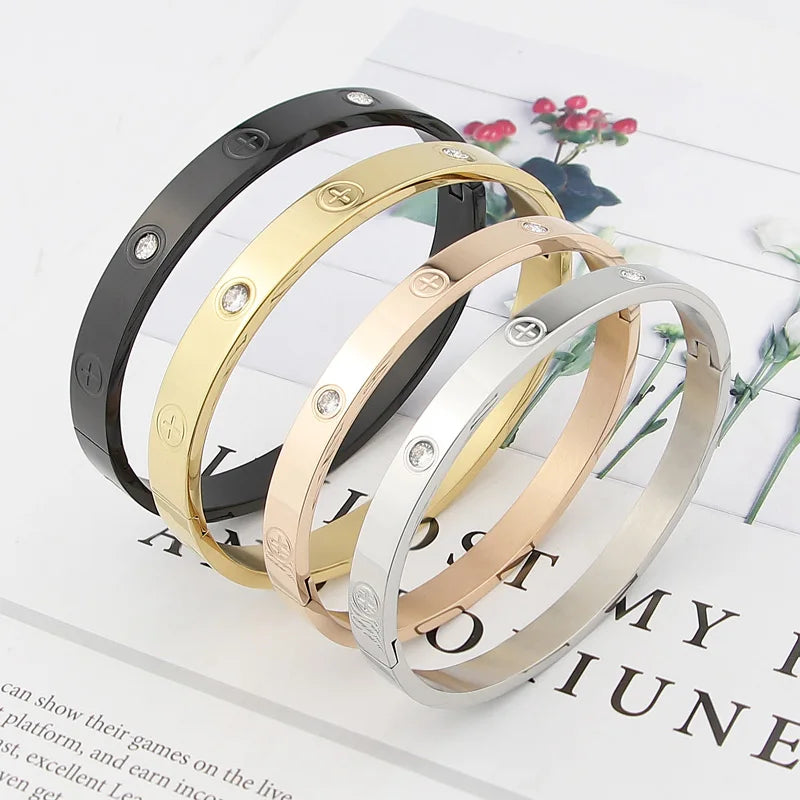 KH Imperial Nail Bracelets & Bangles For Women Luxury Brand Jewelry Stainless Steel Screw Jewelry Pulseiras