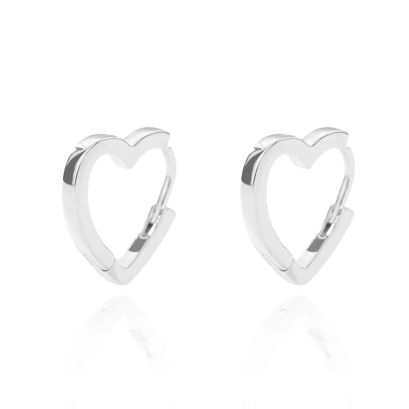 KH Stainless Steel Golden Amour Heart Earrings. Other styles sliver and gold.