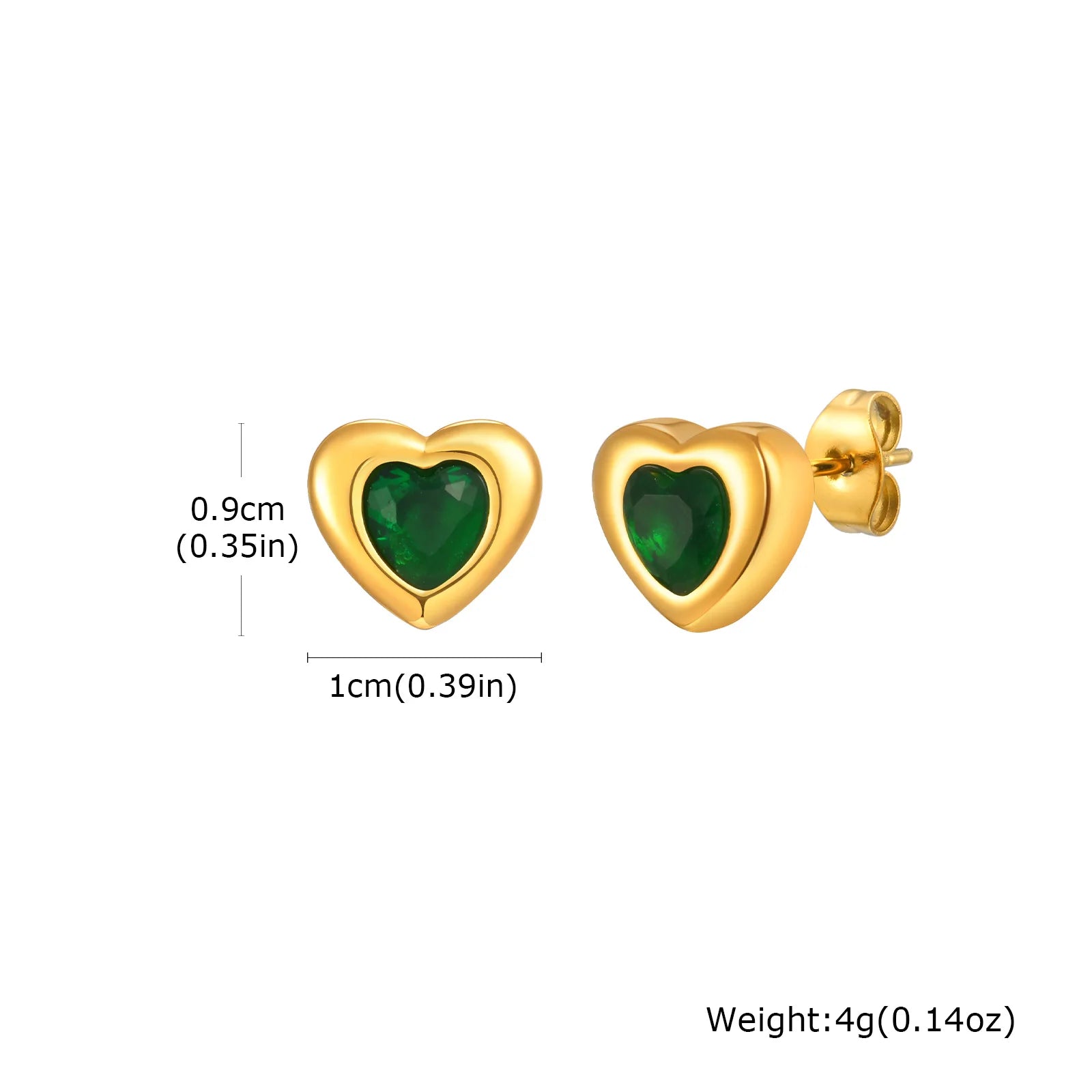 KH Royal Emerald Drop Necklace, Crystal Stone Chain Stainless Steel For women