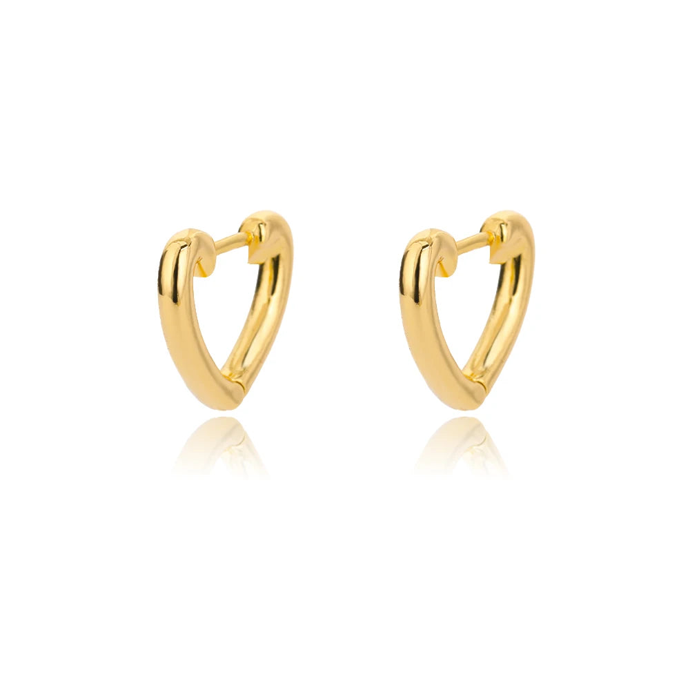 KH Stainless Steel Golden Amour Heart Earrings. Other styles sliver and gold.