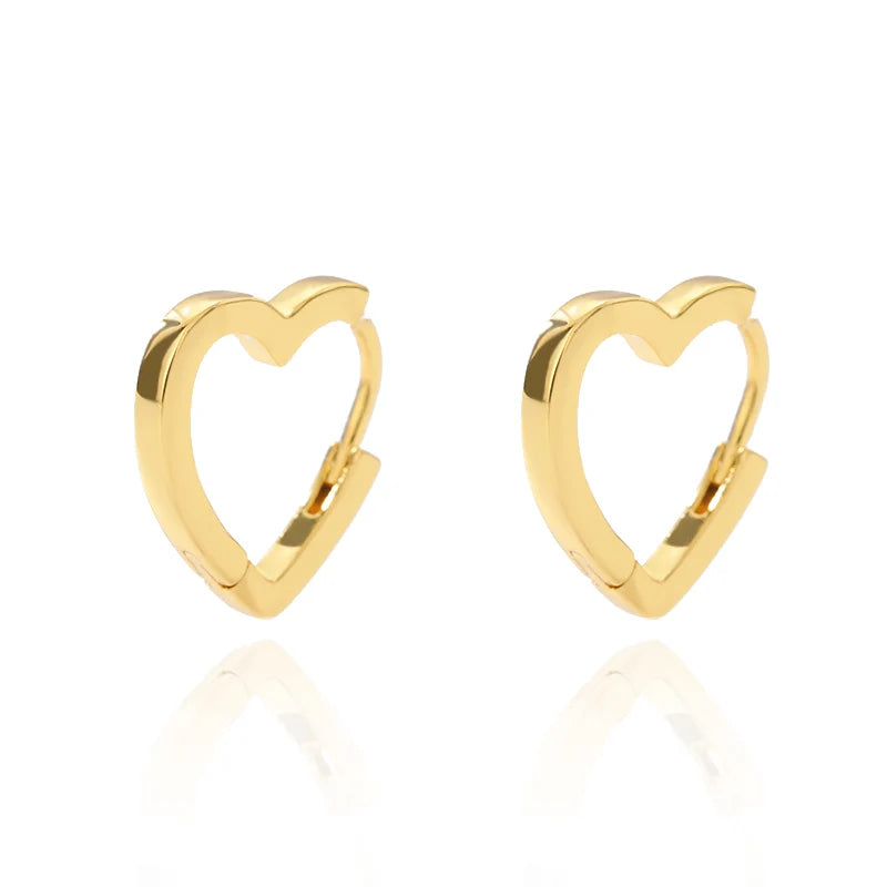 KH Stainless Steel Golden Amour Heart Earrings. Other styles sliver and gold.