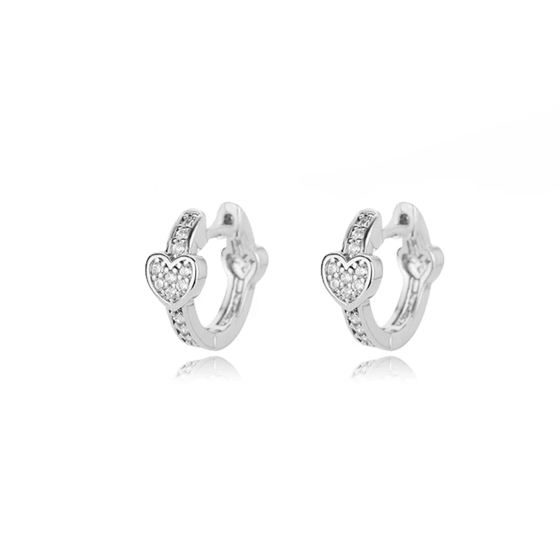 KH Stainless Steel Golden Amour Heart Earrings. Other styles sliver and gold.