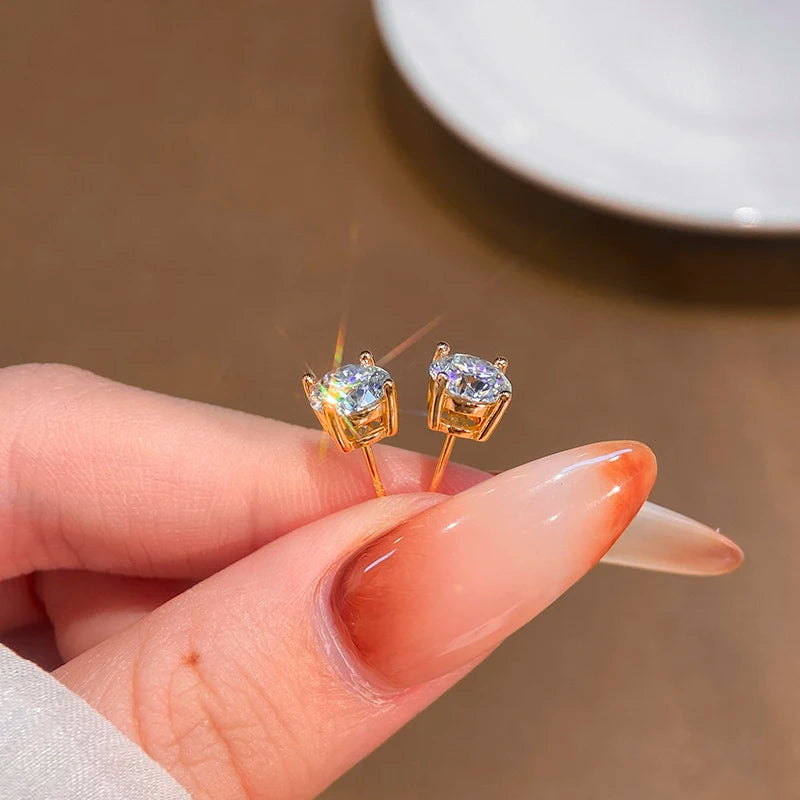 KH Diamond Vault Luxury Stud Collection Gold & Pure silver Moissanite Diamond