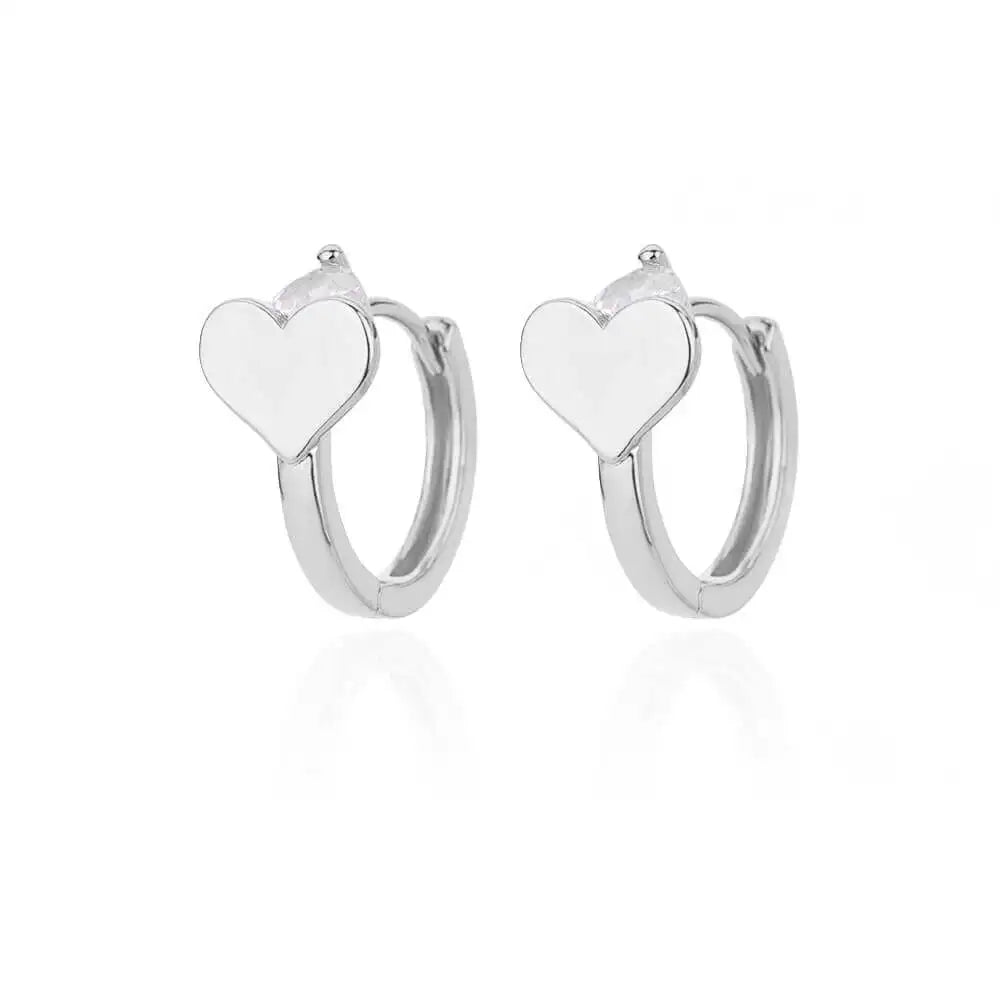 KH Stainless Steel Golden Amour Heart Earrings. Other styles sliver and gold.