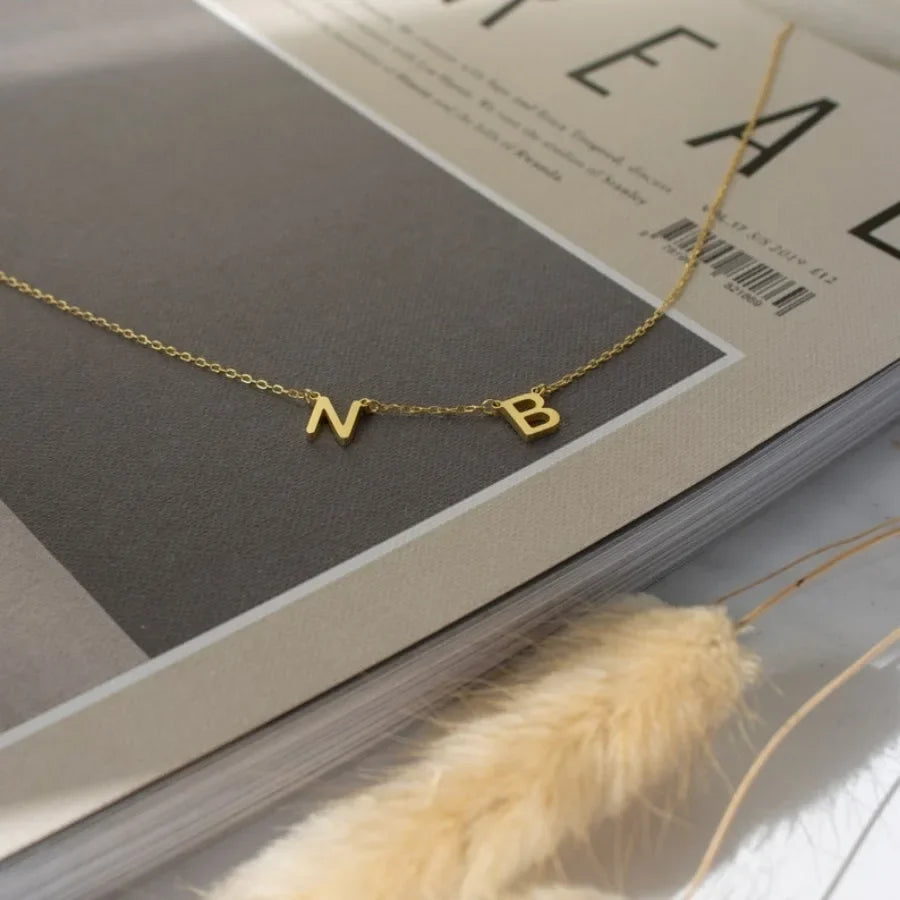 KH Dainty Initial Necklace, Custom Letter Charm Necklace , Delicate Layering Necklace , Birthday Gift for Her
