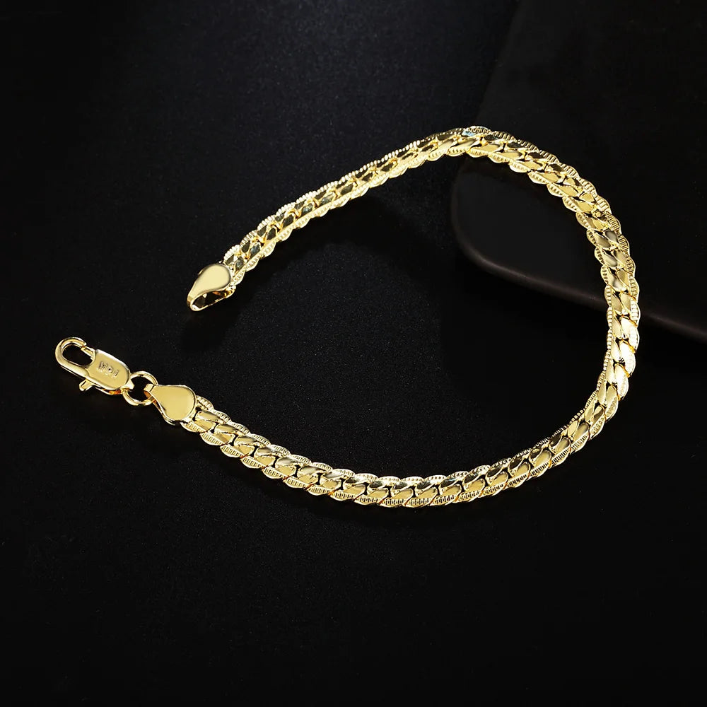 KH Royale 18K Gold & Silver Signature Chain Set 6MM