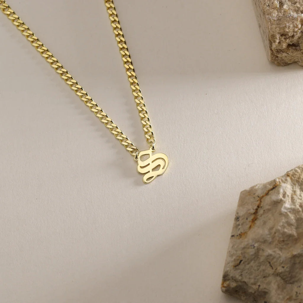 KH Sovereign Initial Chain Necklace Gold A-Z