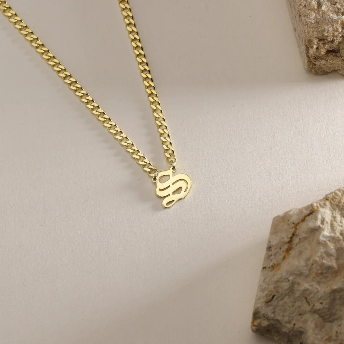 KH Sovereign Initial Chain Necklace Gold A-Z