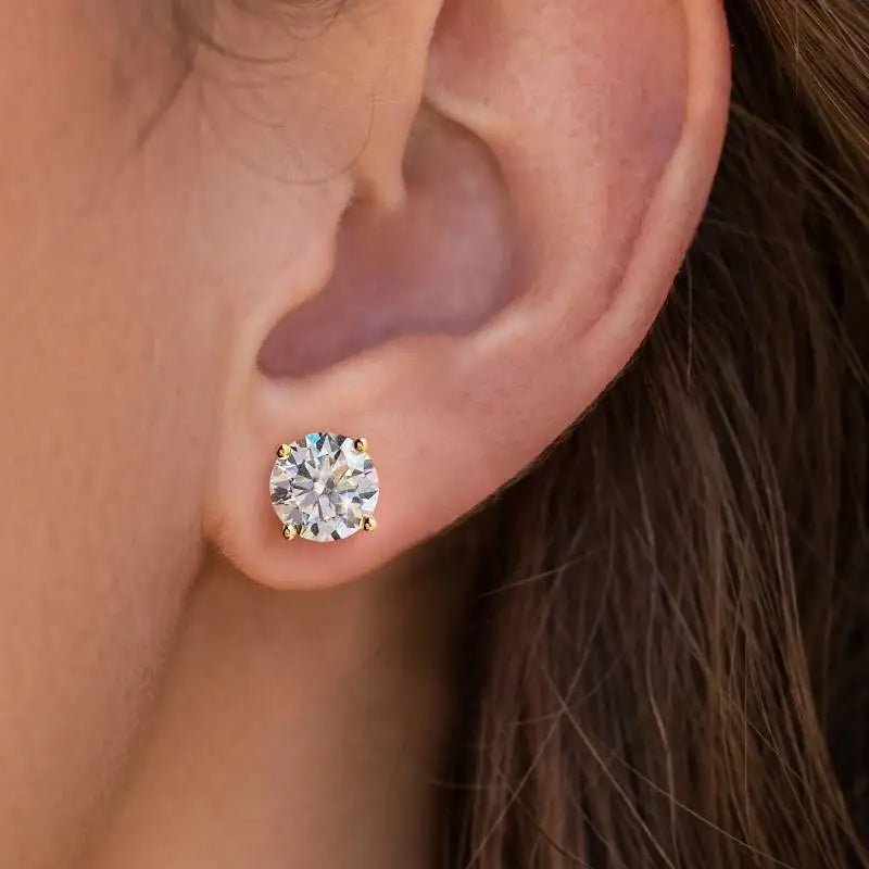 KH Diamond Vault Luxury Stud Collection Gold & Pure silver Moissanite Diamond