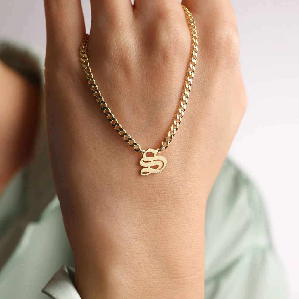 KH Sovereign Initial Chain Necklace Gold A-Z